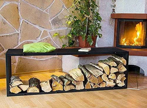 Fireplace Accessory Fireplace Log Rack Metal Rack Log Holder Firewood Carrier