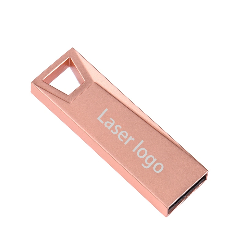 Clé USB en métal avec logo personnalisé pour ordinateur.