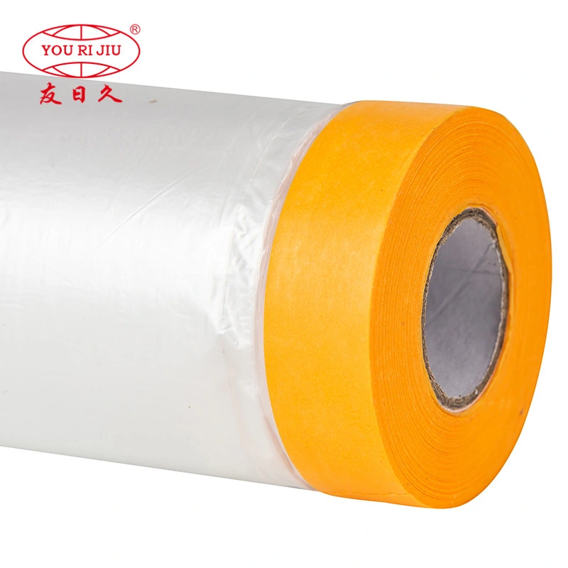 Tape and Drape Dust 5 FT X 65 FT Plastic Painting Drop Film Pre- Masking Film Protection Covering Cloth with Tape Masking Paper