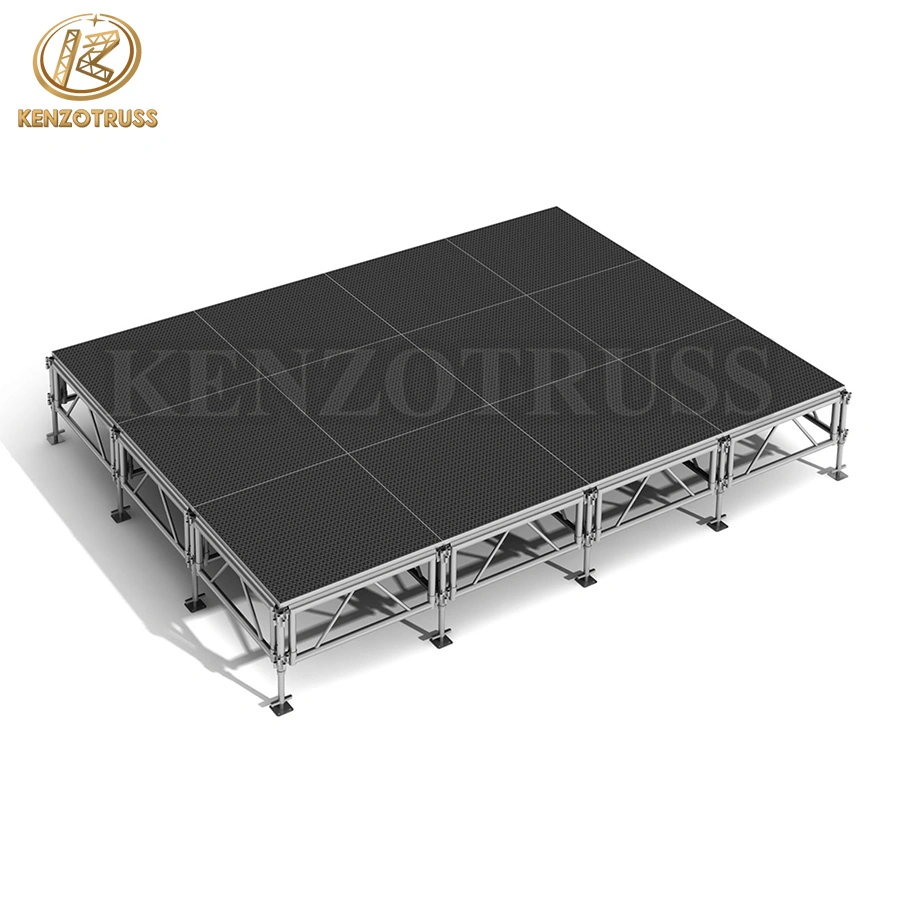 Palco de alumínio portátil, palco de treliça móvel, palco de plataforma de madeira para eventos.