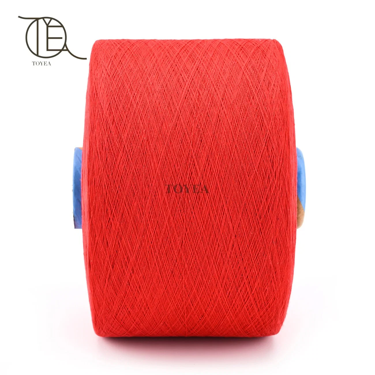 Ne20 Bright Red Open End Recycle Regeneration Cotton Polyester Knitting Dyed Yarn