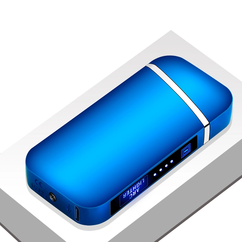 Encendedor eléctrico de arco dual USB de plasma creativo sin llama, de bajo precio, encendedor de cigarrillos de metal