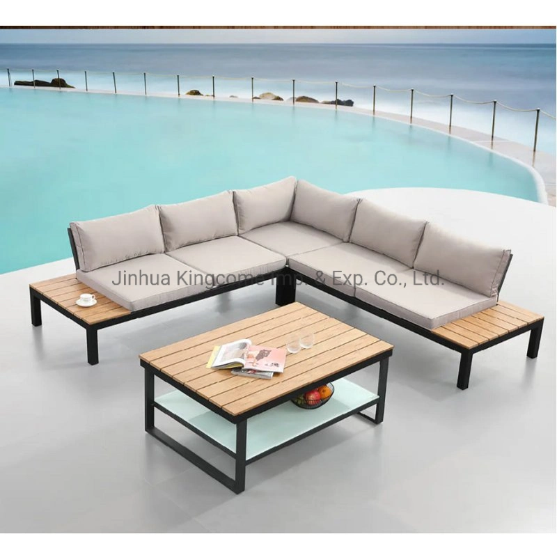 Tischplatte Aus Kunststoff Holz Aluminium Rahmen Como Ecke Sofa-Set Möbel Für Zuhause