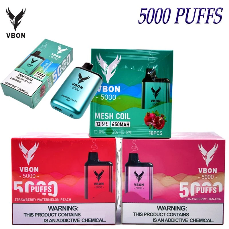 High quality/High cost performance  Disposable/Chargeable Vbonbar 5000 Puffs Vaporizer 5K Fruity-Vaper Series Eliquid Vape