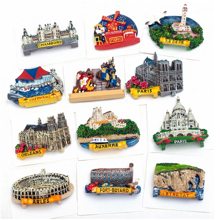 Des souvenirs personnalisés pour les attractions touristiques européennes Notre Dame, la France Souvenir Fridge Magnet