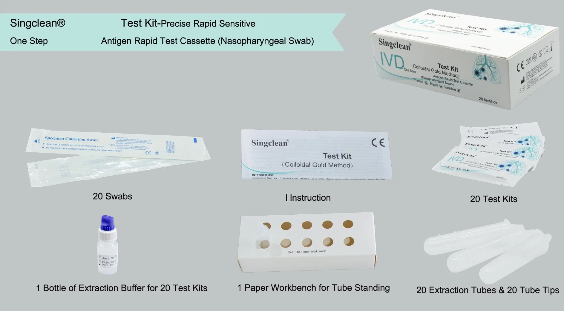 Novel Antigen Rapid Diagnostic Test Kit Swab Test Antibody Blood Test