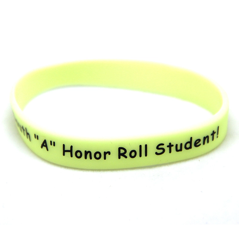 Factory Custom Made Plastic Rubber Fashion Bracelet Manufacturer Customized Silk Printed Students Award Gift Bespoke Cheap Promotional Silicone Wristband