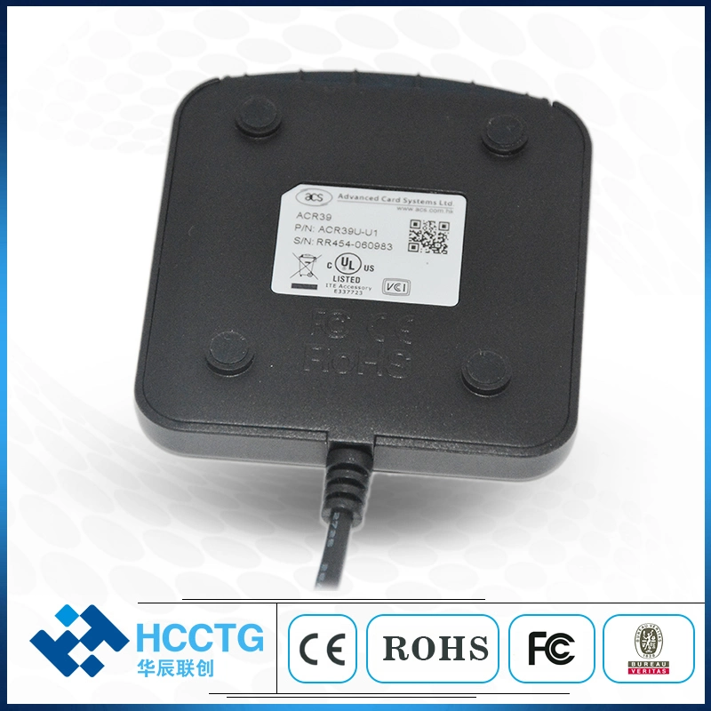 Venta caliente Mini Mobile escribir un Chip IC ISO 7816 USB Lector de tarjetas inteligentes EMV (ACR39U-U1)