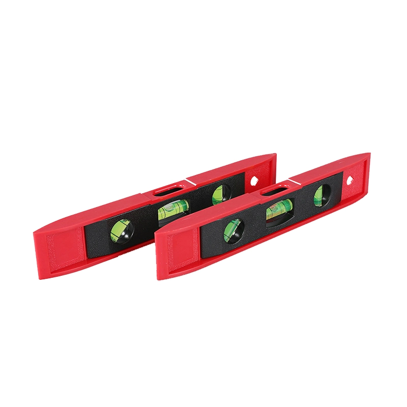 Mini-outils de mesure portatifs de construction main de couleur noire et rouge Outils niveau à bulle
