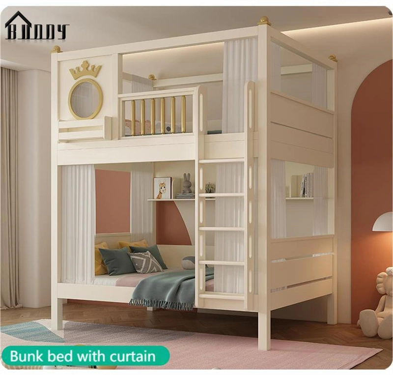 Teenage Wood Storage Bunk Bed Bedroom Home Wooden Furniture