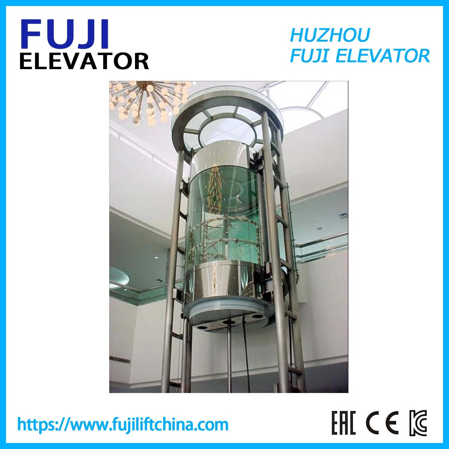 Push-Button Control 1.00 - 2.00m/S FUJI Elevator Funicular Car Sightseeing