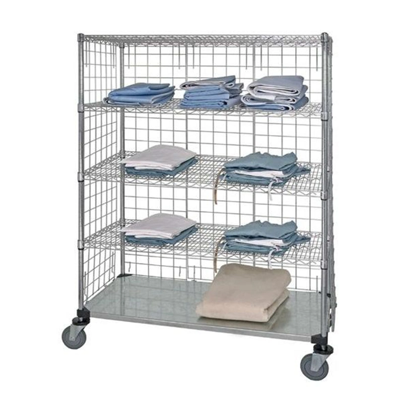 China Wholesale/Supplier Price Hospital Furniture Silver Type Multilayer Moveable Stainless Steel Shelf Metal Shelves