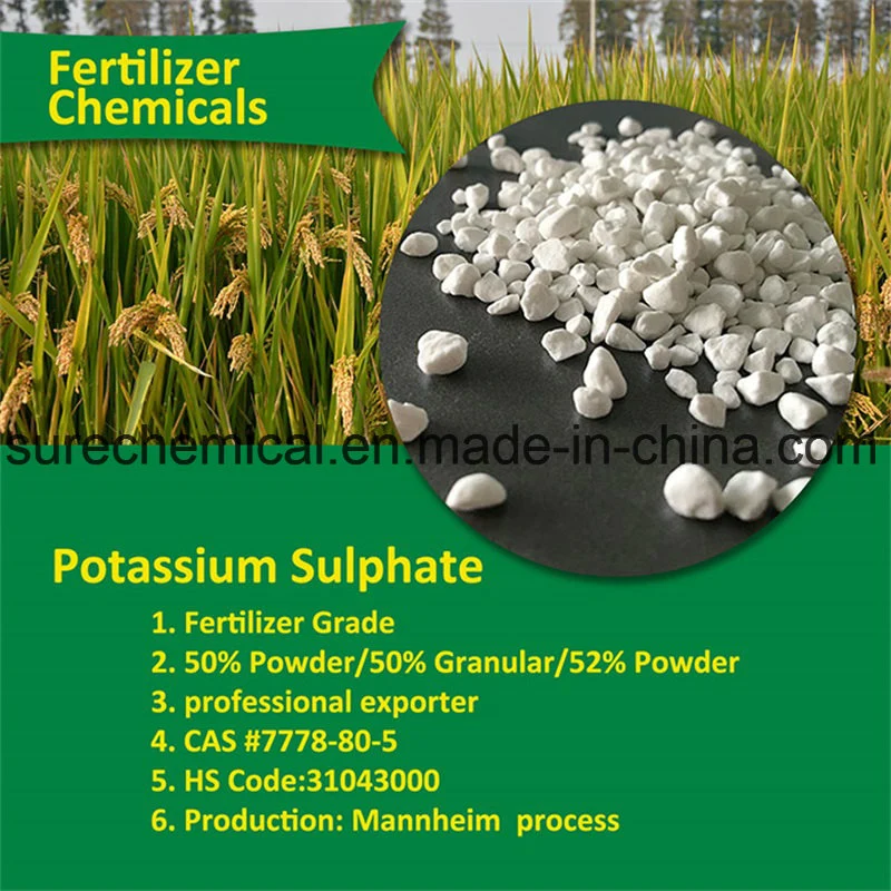 Water Soluble Fertilizer 0-0-50 Sop 50% Granular Potassium Sulphate