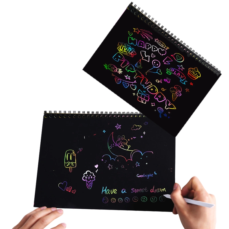 Libro de notas de Scratch Graffiti Scratch Black Rainbow Scratch Papel