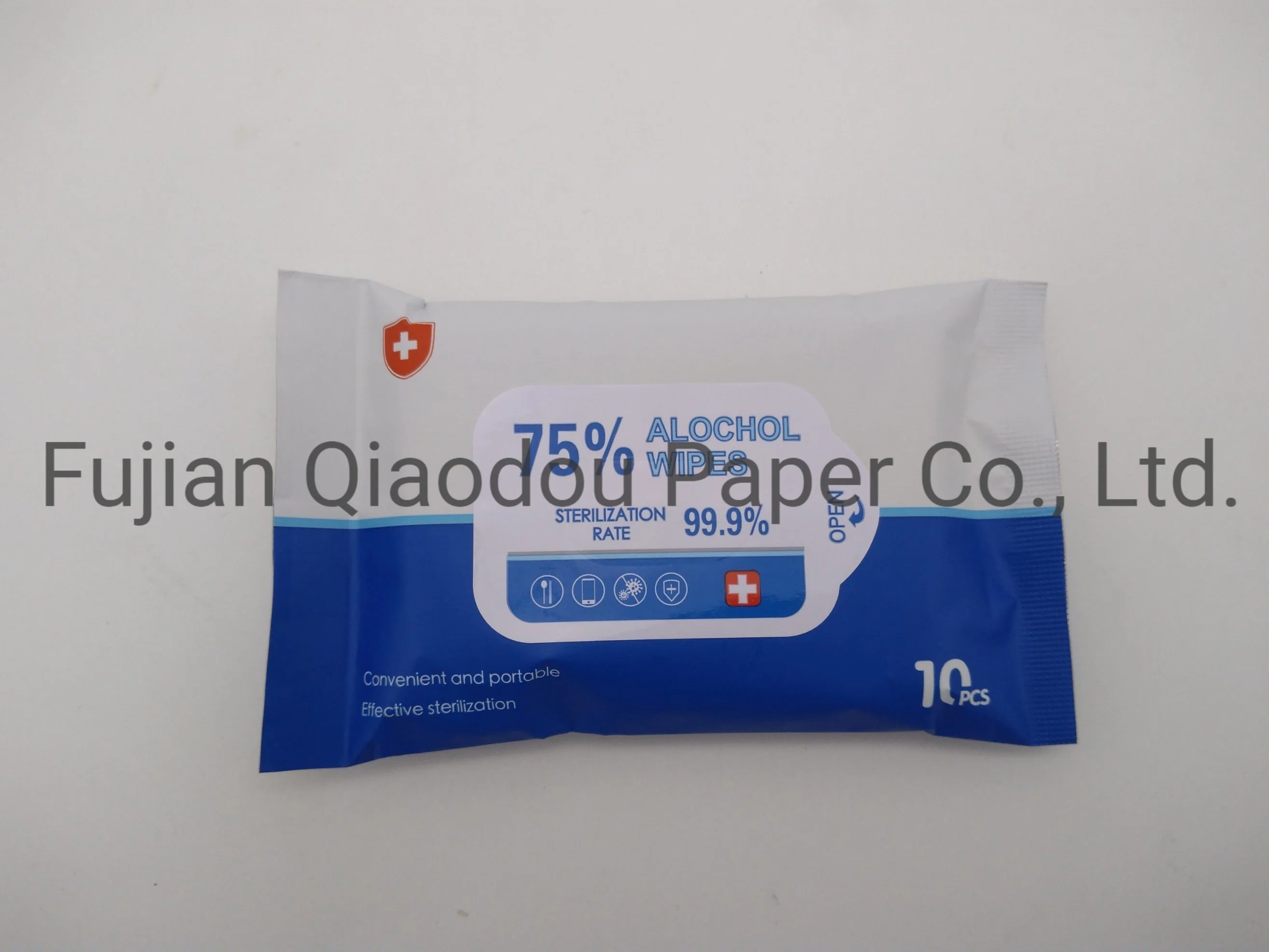 Qiaodou Household Cleaning Wet Tissue Disposable Antibacterial Cleaning Disinfectant Wipe Hospital School Sanitizer 75% Alcohol Wet Wipes
