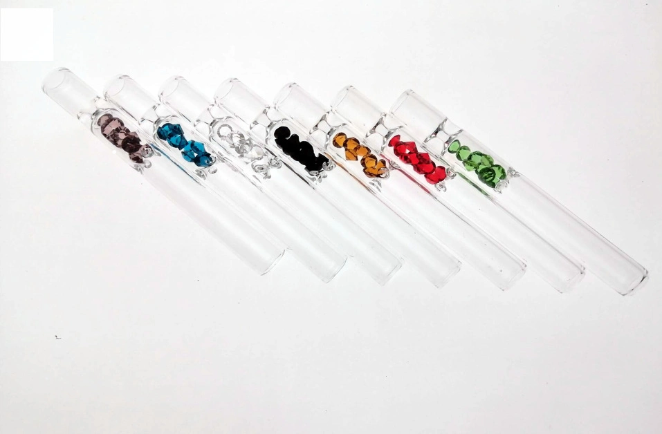 Glass Pipe High Transparent Pipe Colored Diamond Series Glass Pipe Smoking Pipe