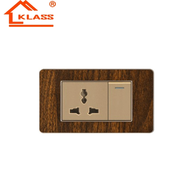 Klass Aussie Acrylic Woodgrain Wall Switch - High-Quality Wall Switch for Australia