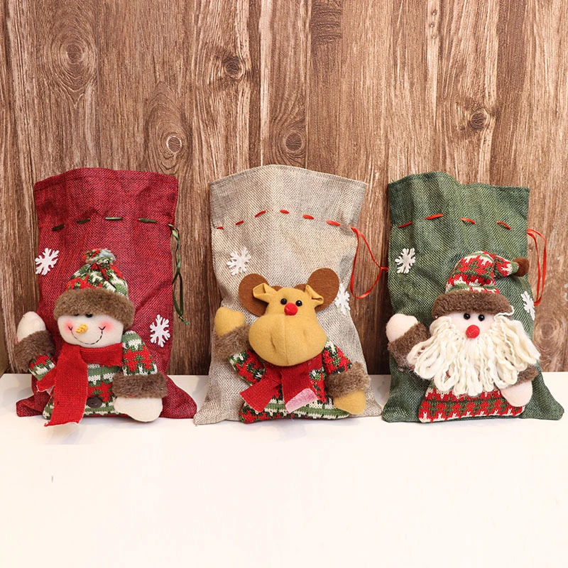 Christmas Drawing Rope Gift Storage Sack Bag