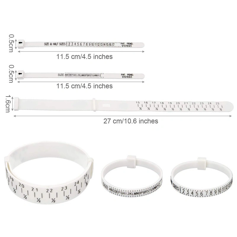 Custom Logo Us Plastic Ruler Ring Measuring Wrist Plastic Ruler Measuring Wrist Bracelet Sizer Measurement