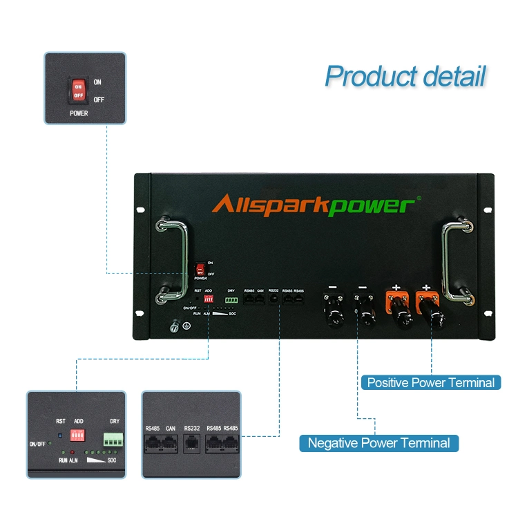 Allsparkpower 48V 9.6kwh LiFePO солнечной энергии4 батарей в упаковке для солнечной системы питания и зарядки EV с маркировкой CE/Un38.3/MSDS