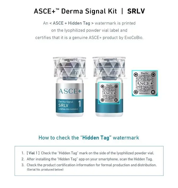 Freeze-Dried Exosome Solution Asce Plus Asce+ Exsome Human Stem Cell Derma Signal Kit Cfda Kfda Grow-Th Factor Skin Care Anti Aging Products Filler