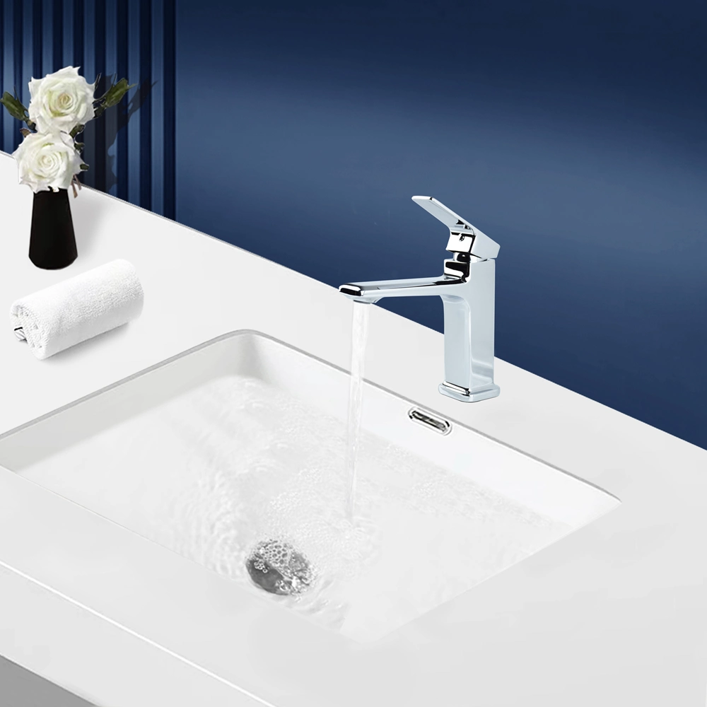 Bathroom Chrome Rectangular Sink Tap Basin Faucet Mixer