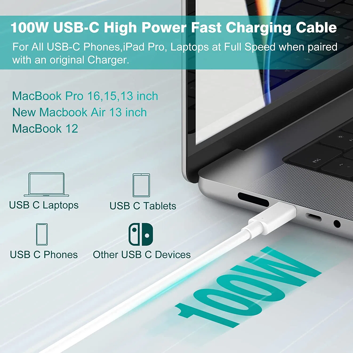 New Product Factory Price 0.25M 1M 2M 3M 5M 3A 5A Mobile Phone Fast Charger USB C to USB C Communication Data Cable for Samsung/Xiaomi Android Phones