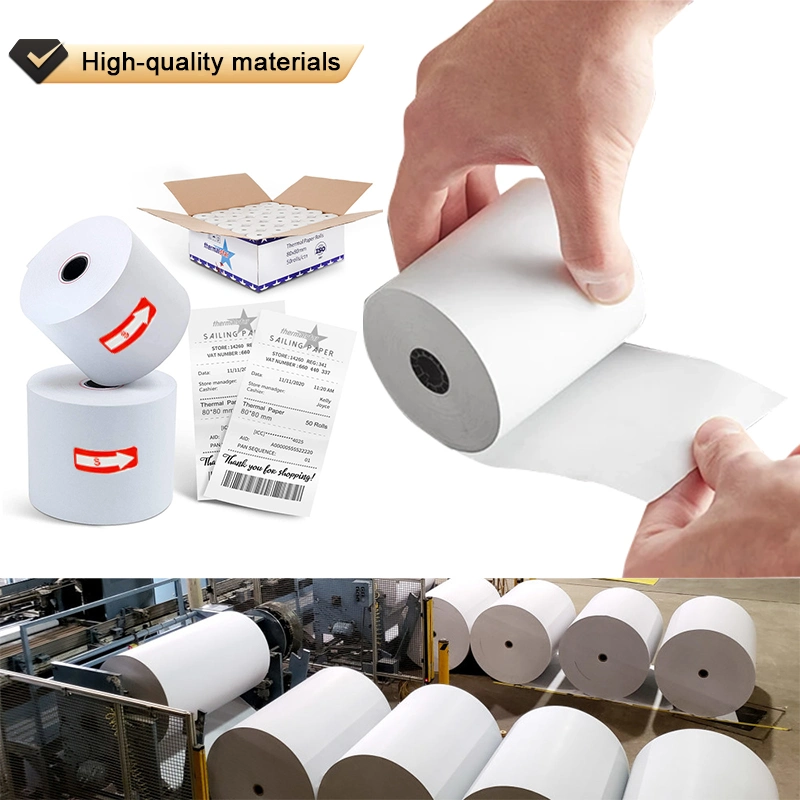 55GSM/65GSM/70GSM Smooth Thermal Paper Roll for ATM/POS Machine POS Paper