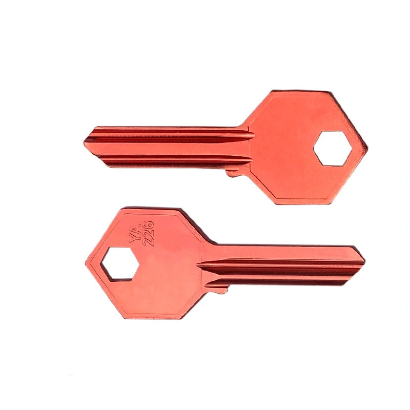 Free Sample Door Lock with Keys Door Keys in Multiple Colors Brass Key Blank Ya226 Red Color Aluminum Alloy for Locksmiths