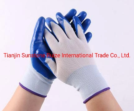 De nitrilo/Latex/PU 13G el poliéster Protección Laboral guantes de seguridad para el comercio al por mayor/trabajo/Seguridad guante de trabajo de construcción industrial y/trabajo/PPE