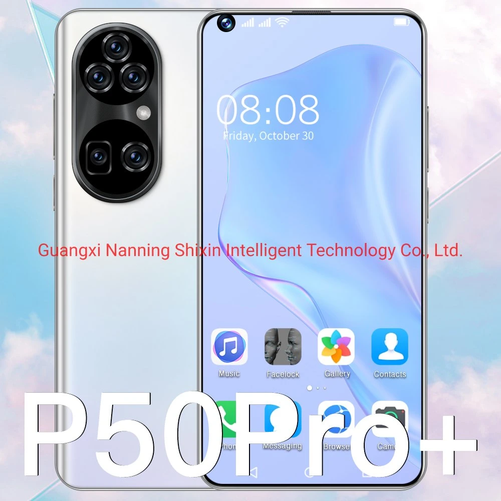 Vente en gros P50 PRO+ Android smartphone P50 PRO+ face Unlock HD Téléphone portable grand écran 4+64GB