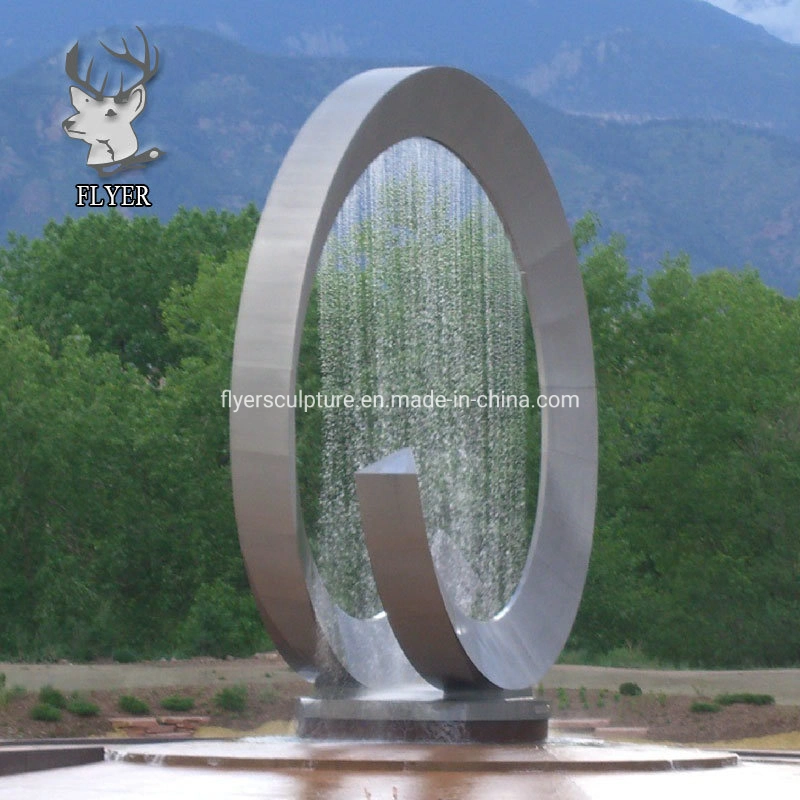 Large Outdoor Garden Decoration Abstract Stainless Steel Water Fountain