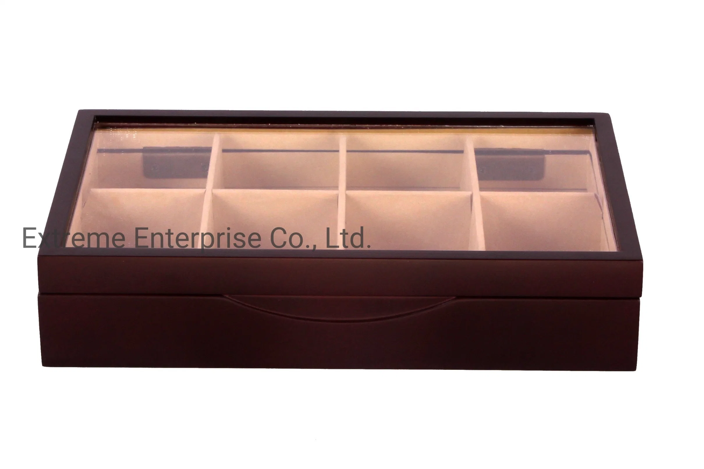 Newly Designed Nice Black Wooden Tea Bags Storage Display Boxes and Holder