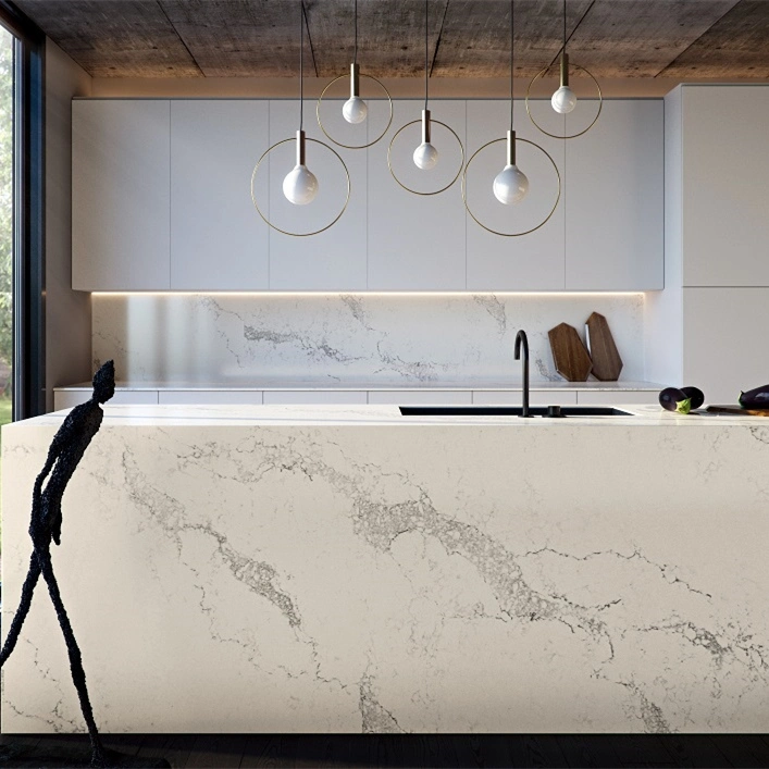 Ice White Galaxy Quartz Slab Countertop