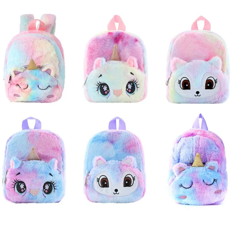 Bolsa de Nueva Escuela de Mini Conejito de peluche personalizado Sonic Bee Tortuga Tiburón Unicorn Publicidad niño Mochila Almacenamiento Tote Chicas Chicos niños animales de felpa felpa Bolsa mochila