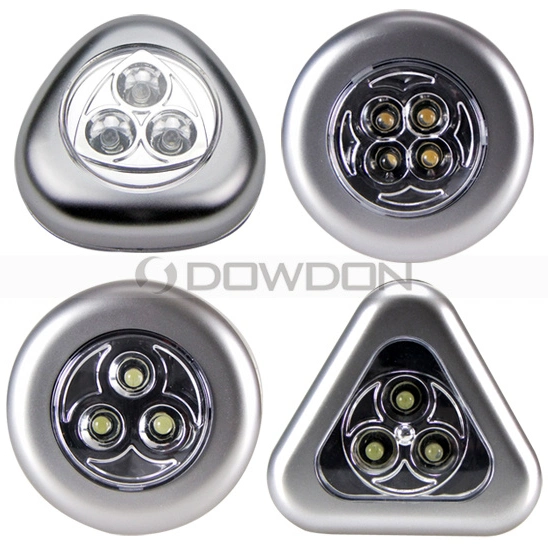 Mini luces LED, funciona con baterías con forma redonda LED luz portátil táctil (LE-014)