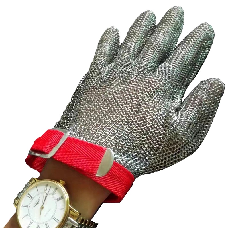 Malla de acero inoxidable de alto rendimiento Cable Workman carnicero guantes para proteger las manos del guante de cuchillas