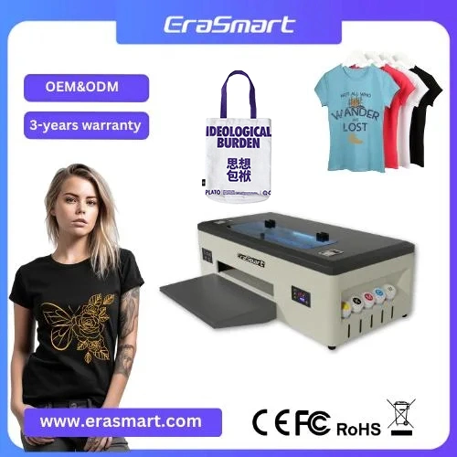 Erasmart Best Heat Transfer Pet Film Inkjet Printing Machine Digital A3 Dtf 1390 Printer for T-Shirt