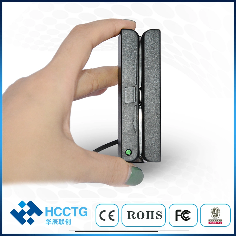 3 voies mini programmable Msr Lecteur de carte à bande magnétique avec deux têtes magnétiques (HCC750D)