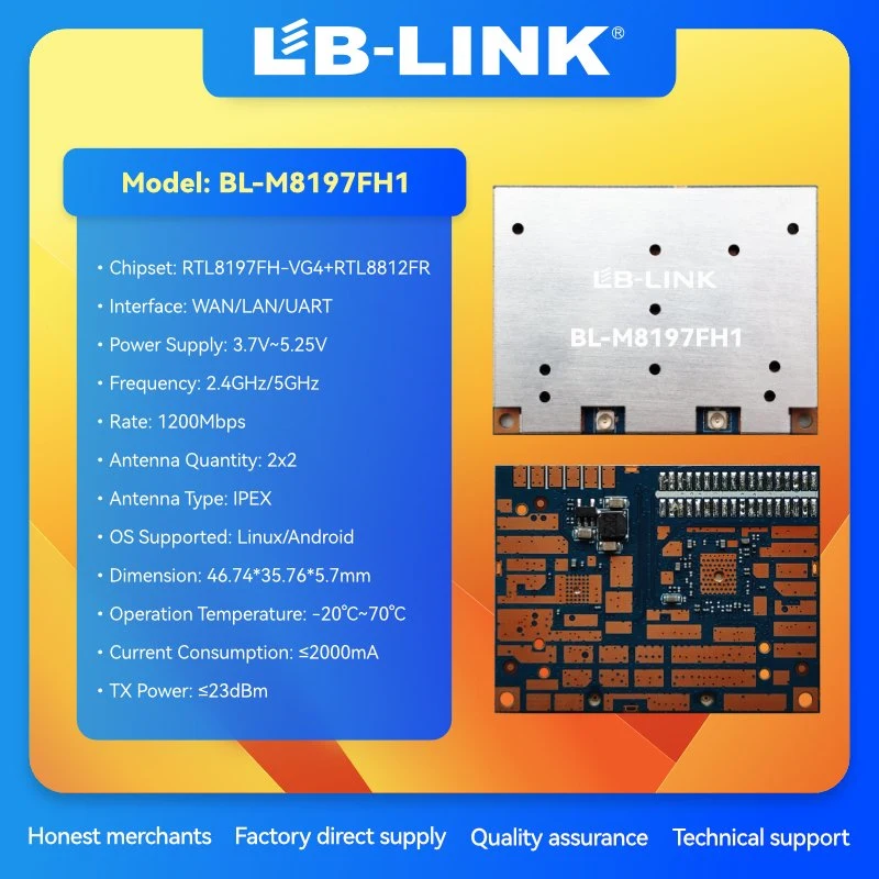 LB-LINK BL-M8197FH1 OEM ODM 2T2R 802,11A/B/G/N/AC WIFI5 MÓDULO DE ROUTER INALÁMBRICO Módulo