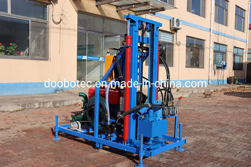 China One Man Portable Electric Start 22HP Gasoline Diesel Wheeled Small Rock Bore Drill Rig Borehole Hydraulic Mud Rotary Soil Deep Water Well Drilling Machine