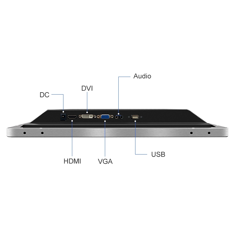 21.5 بوصة IPS 1920*1080 HDMI VGA AV BNC غير باللمس شاشة LCD صناعية TFT مثبتة على الحائط بإطار من الألومنيوم الشاشة