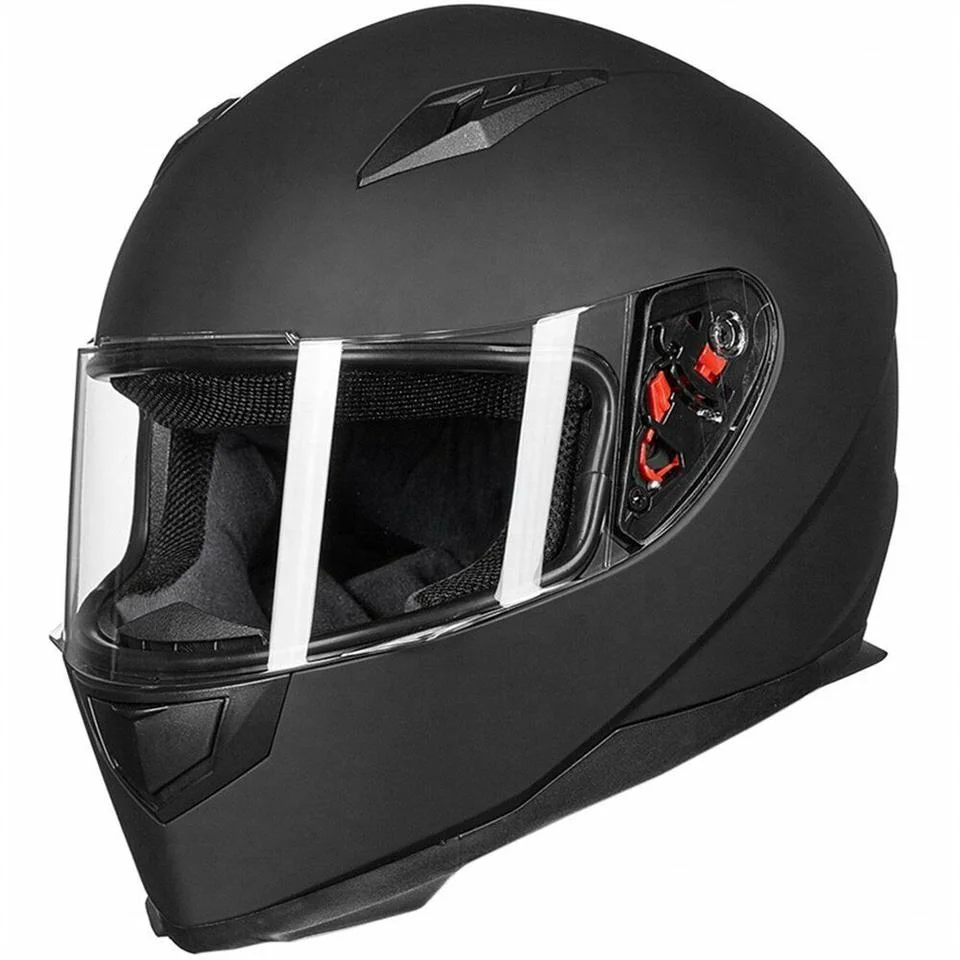 ODM Invierno Adulto DOT Cool Negro ABS gafas transparentes de seguridad Casco deportivo Casco de motocicleta Casco de cara completa Casco de motocicleta para hombres