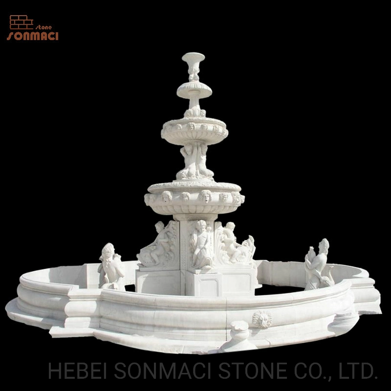 White Marble Carving Large Statues Water Fountain