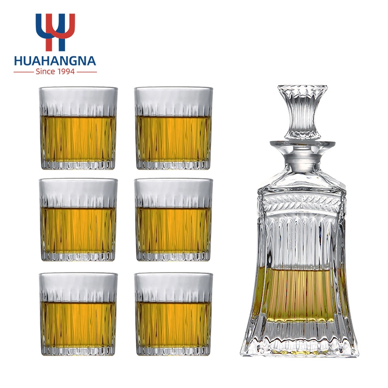 7 PCS Cristal decantador de whiskey Whisky con copas de cristal