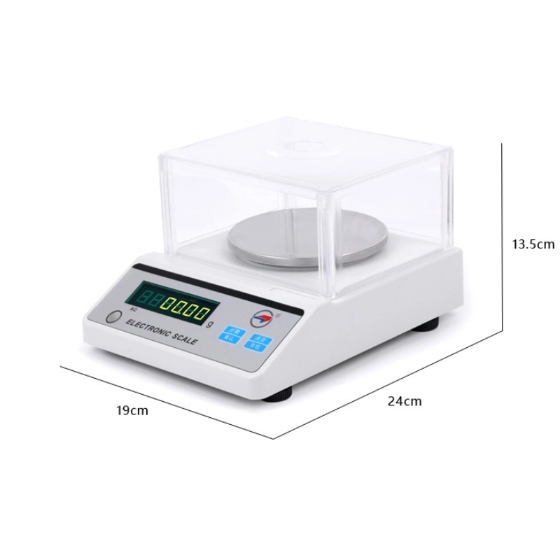 Escala de laboratorio Balanza pesa 100g 500g de 1kg 5 kg de peso 10kg portátil analítica placa redonda balanzas electrónicas de visualización digital