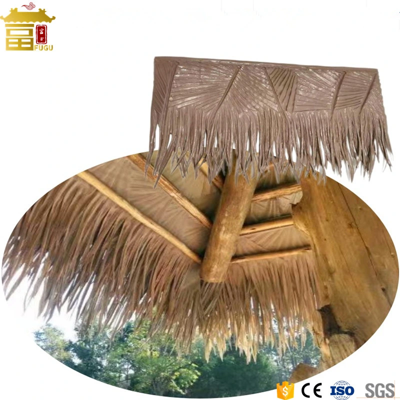 PE Fireproof Artificial Plastic Synthetic Palm Resin Plastic Thatch Roof Sheet