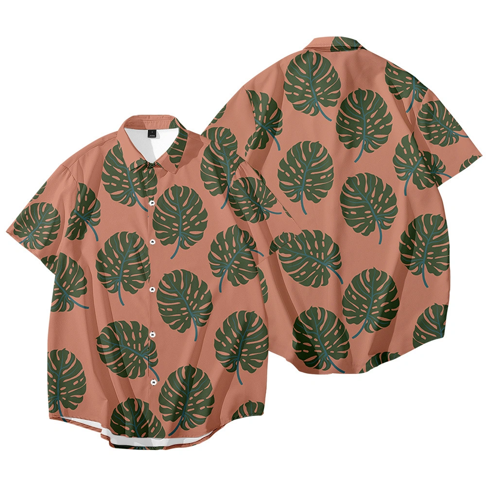 Moda Casual cómodo de tacto suave de algodón 100% de los hombres camisas estilo hawaiano