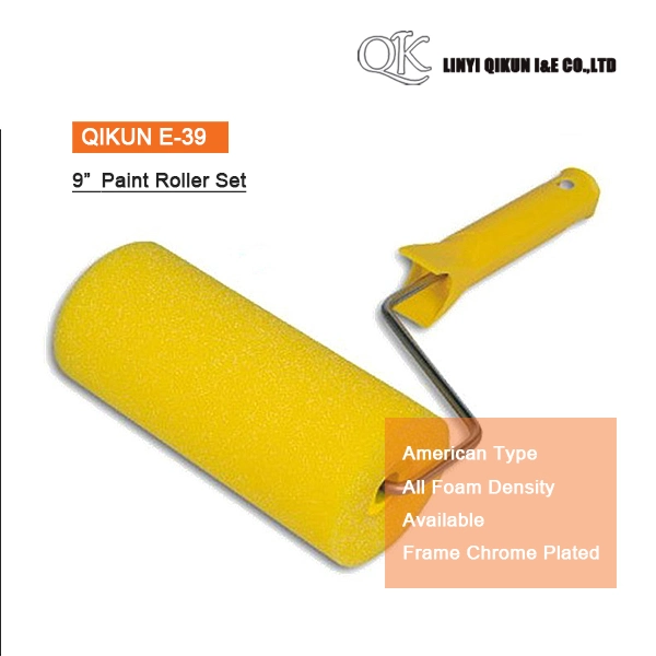 E-37 Hardware Decorate Paint Hand Tools American Type Foam 9" Paint Roller with Frame