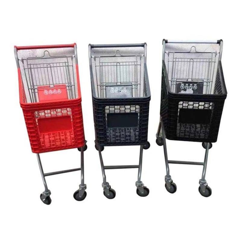 Supermarket Trolley with Red Plastic Basket (JT-E03)